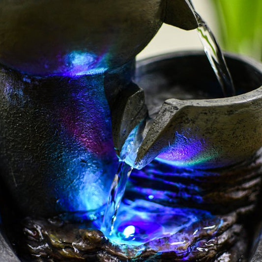 Kamerfontein met Waterval Effect | 28 cm | Ledverlichting met kleurvariatie - Cozy Home Store