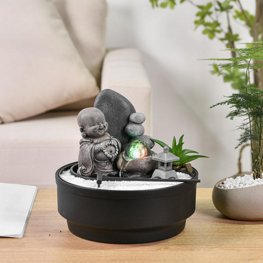 Sikhi Zen Garden Kamerfontein met LED Verlichting | 21 x 21 x 21 cm - Cozy Home Store