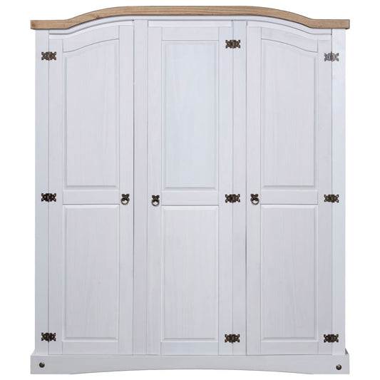 Kledingkast Met 3 Deuren Mexicaans Grenenhout Corona-Stijl Wit