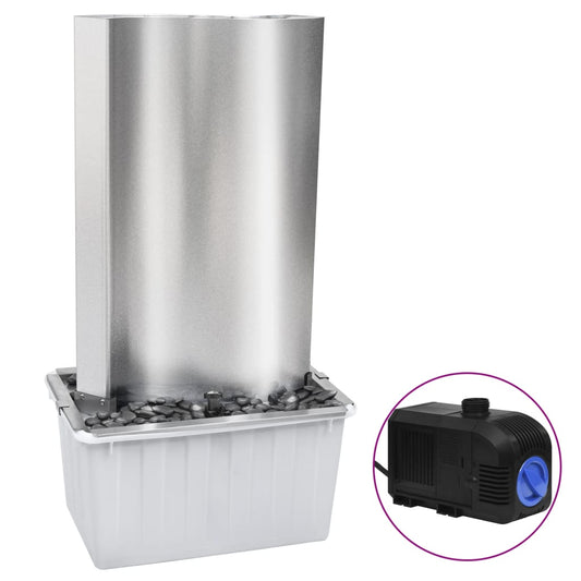 Tuinfontein 60,2X37X122,1 Cm Roestvrij Staal Zilverkleurig