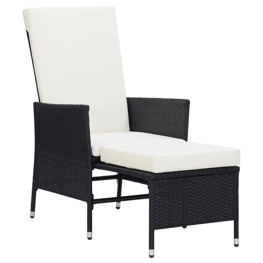 3-Delige Loungeset Met Kussens Poly Rattan Zwart
