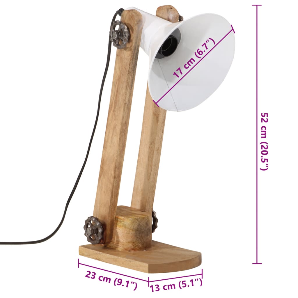 Bureaulamp 25 W E27 23X13X52 Cm Wit