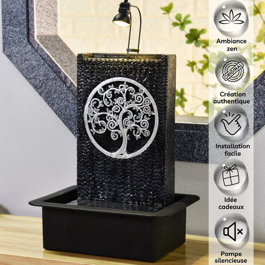 Watermuur Kamerfontein | 40 cm | Warm witte LED-verlichting - Cozy Home Store