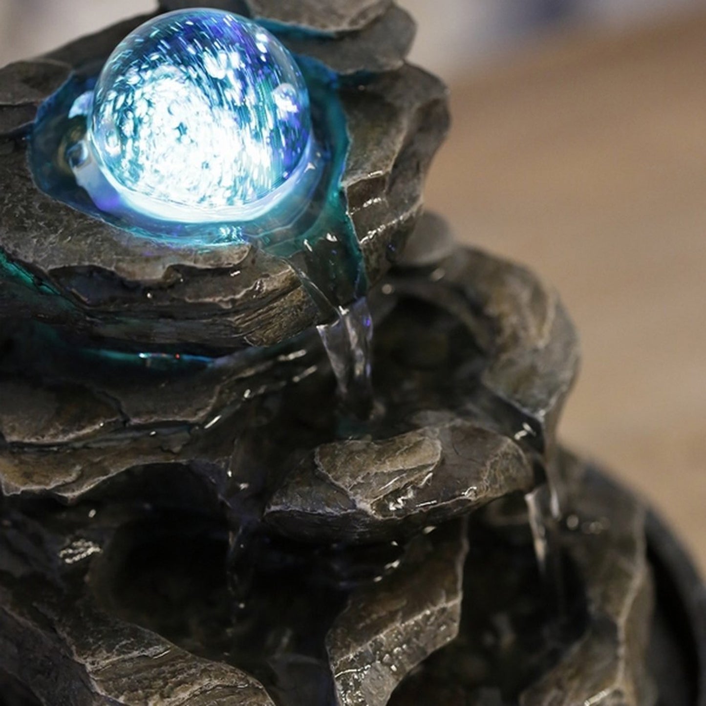 Binnenfontein met LED verlichting - LITTLE ROCK - 25 cm - Cozy Home Store