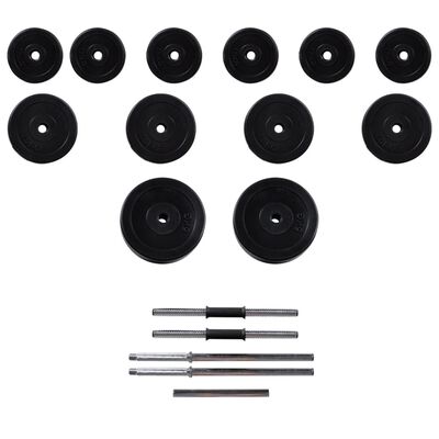 Gewichtenbank met gewichtenrek en halterset 30,5 kg - Cozy Home Store