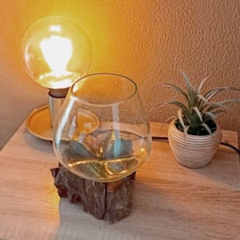 Gesmolten glas op houten stronk - kleine kom - Cozy Home Store