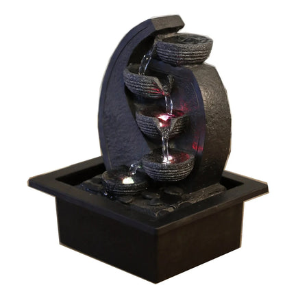 Binnenfontein met LED verlichting - CASCADE - 26 cm - Cozy Home Store 