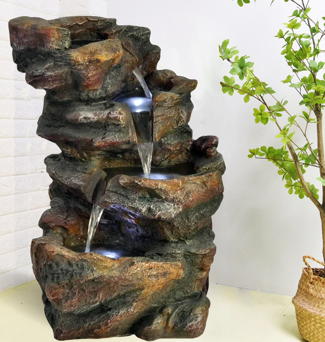 Binnenfontein Waterval Met Led Licht | 45,5 cm - Cozy Home Store 