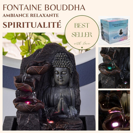 Binnenfontein met LED verlichting - SPIRITUALITEIT - 26 cm - Cozy Home Store 