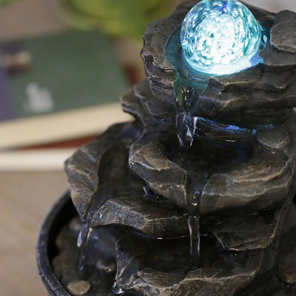 Binnenfontein met LED verlichting - LITTLE ROCK - 25 cm - Cozy Home Store 