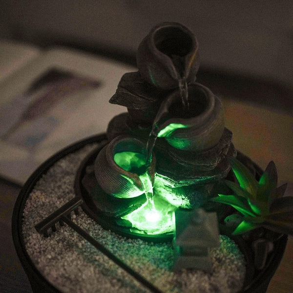Kamerfontein Zen Garden | 21 cm | Kleurrijke LED-verlichting - Cozy Home Store 