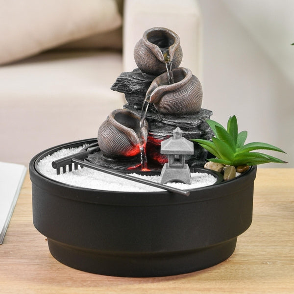 Kamerfontein Zen Garden | 21 cm | Kleurrijke LED-verlichting - Cozy Home Store 