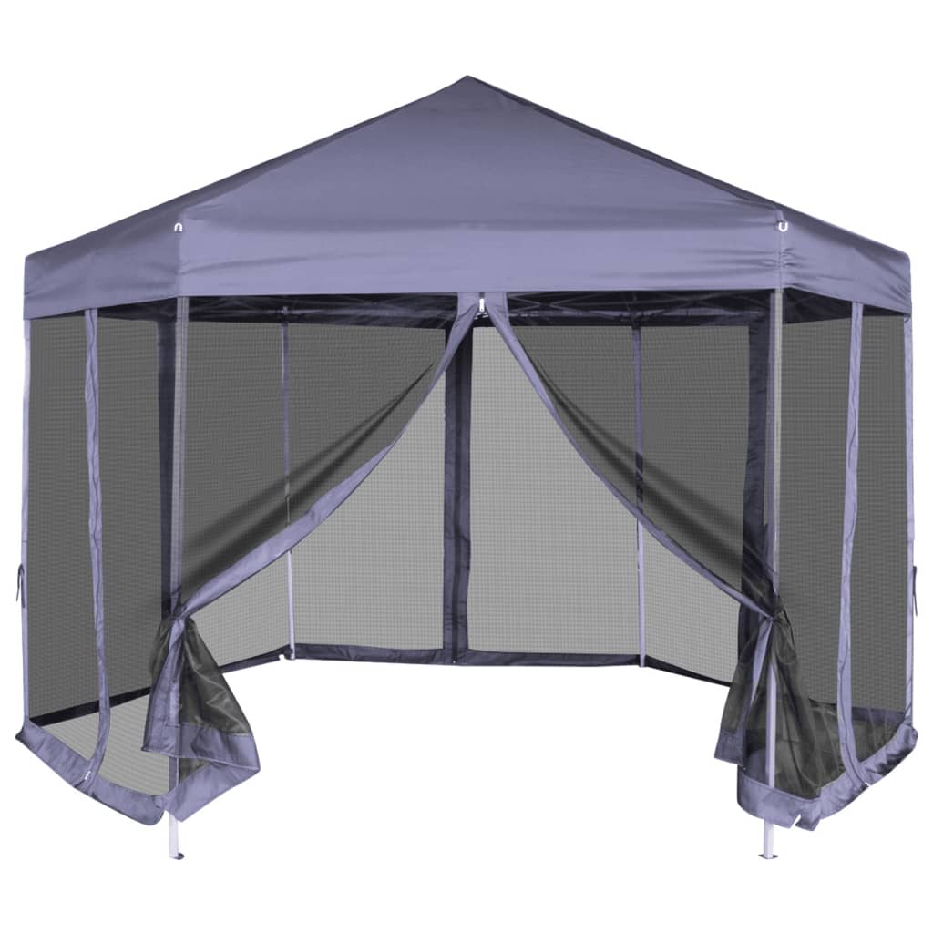 Partytent Met Wanden Zeshoekig 3,6X3,1 M Taupe 220 G/M²