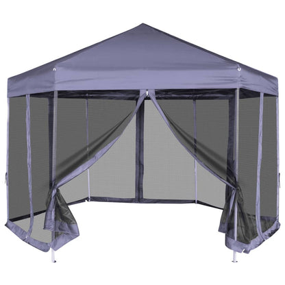 Partytent Met Wanden Zeshoekig 3,6X3,1 M Taupe 220 G/M²