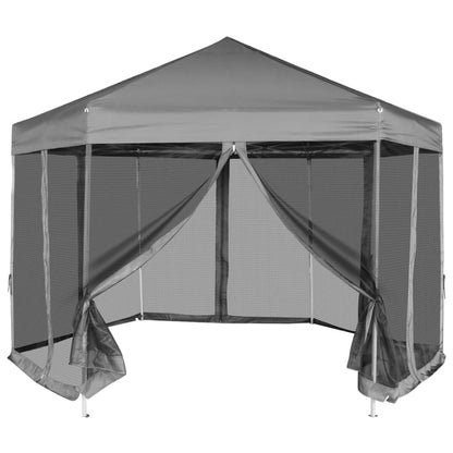 Partytent Met Wanden Zeshoekig 3,6X3,1 M Taupe 220 G/M²
