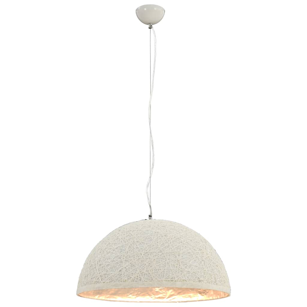 Hanglamp E27 Ø50 Cm Wit En Zilver