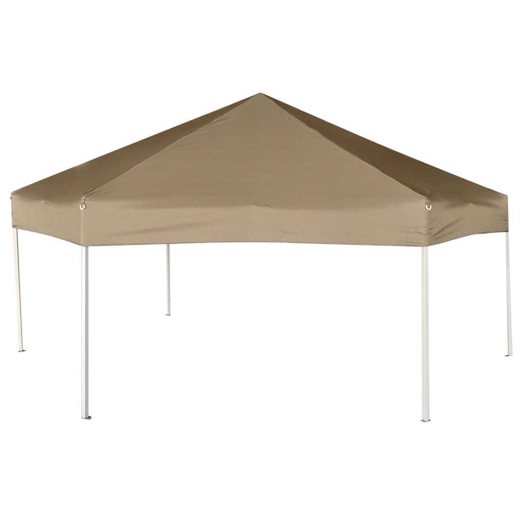 Partytent Met Wanden Zeshoekig 3,6X3,1 M Taupe 220 G/M²