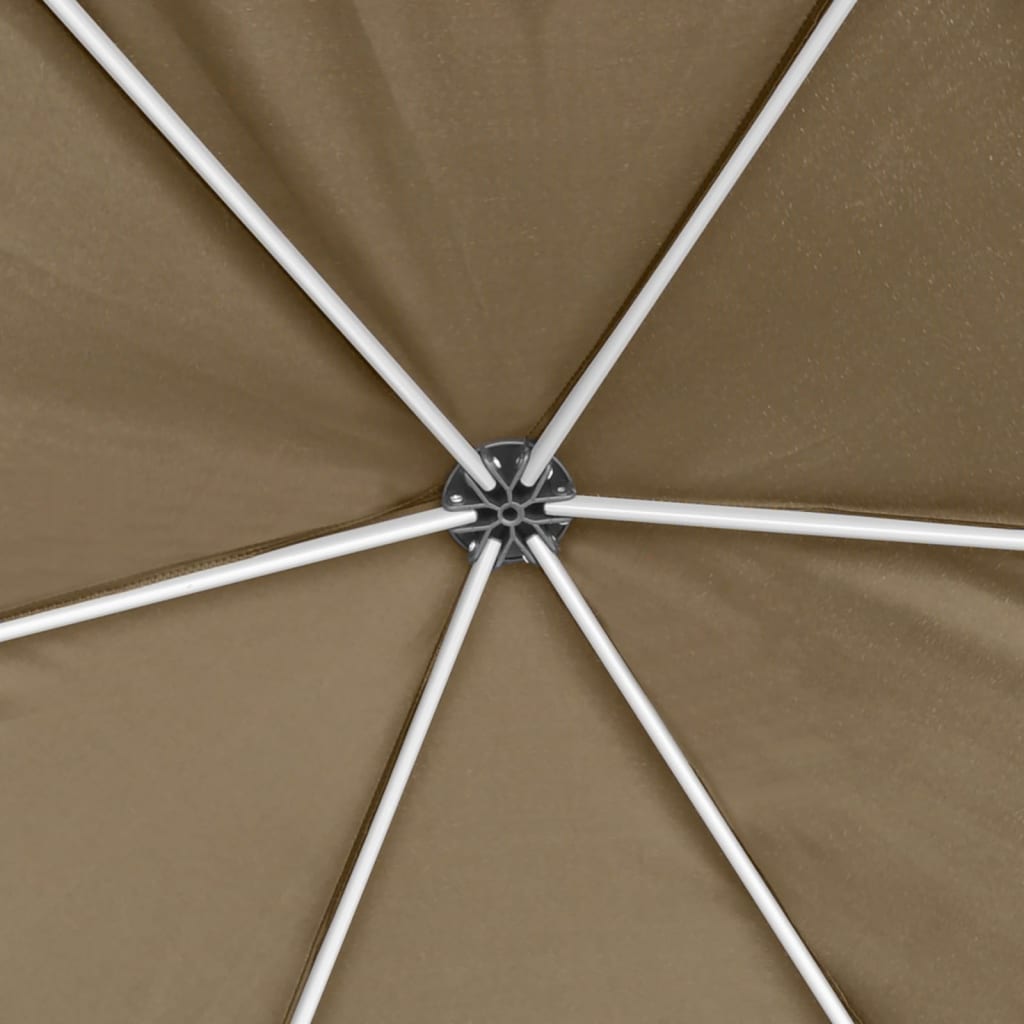 Partytent Met Wanden Zeshoekig 3,6X3,1 M Taupe 220 G/M²