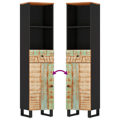 3-Delige Badkamermeubelset Massief Gerecycled Hout