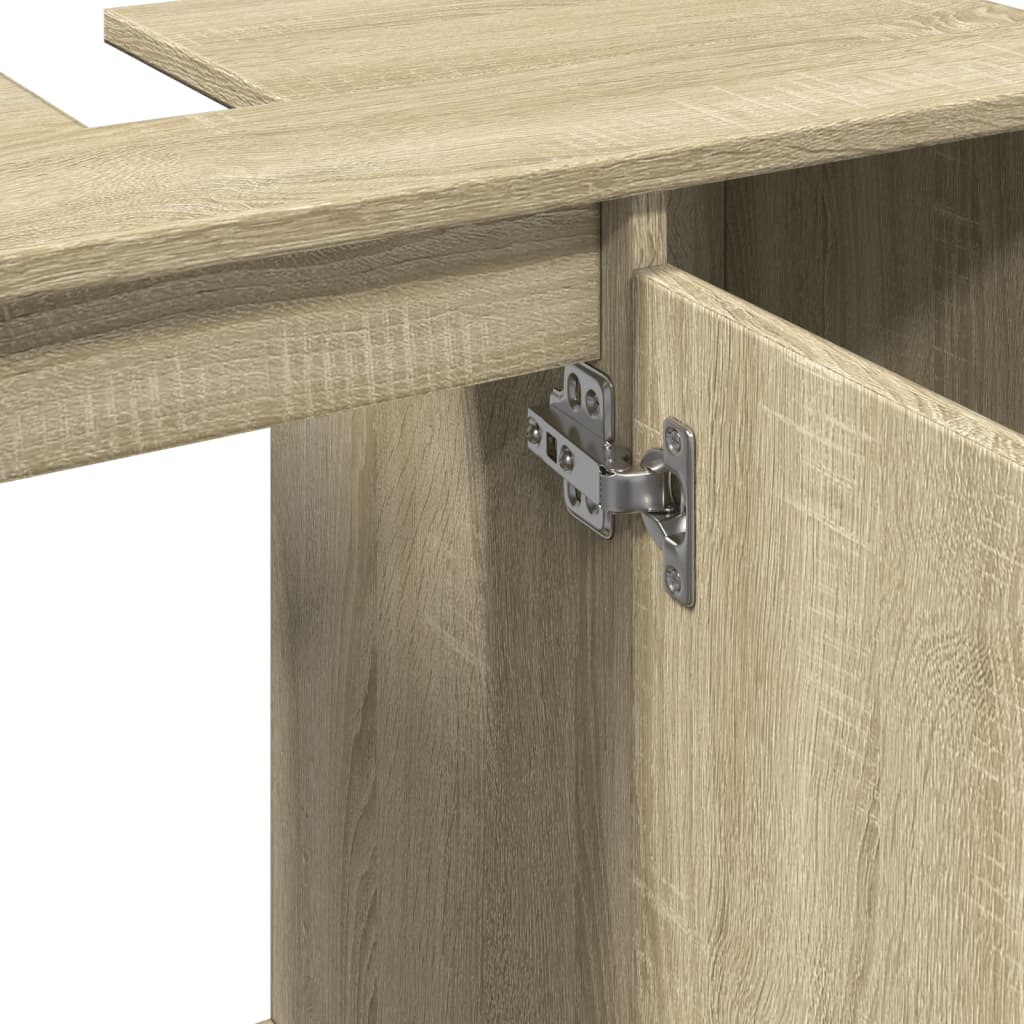 Badkamerkast 80X33X60 Cm Bewerkt Hout Sonoma Eikenkleurig