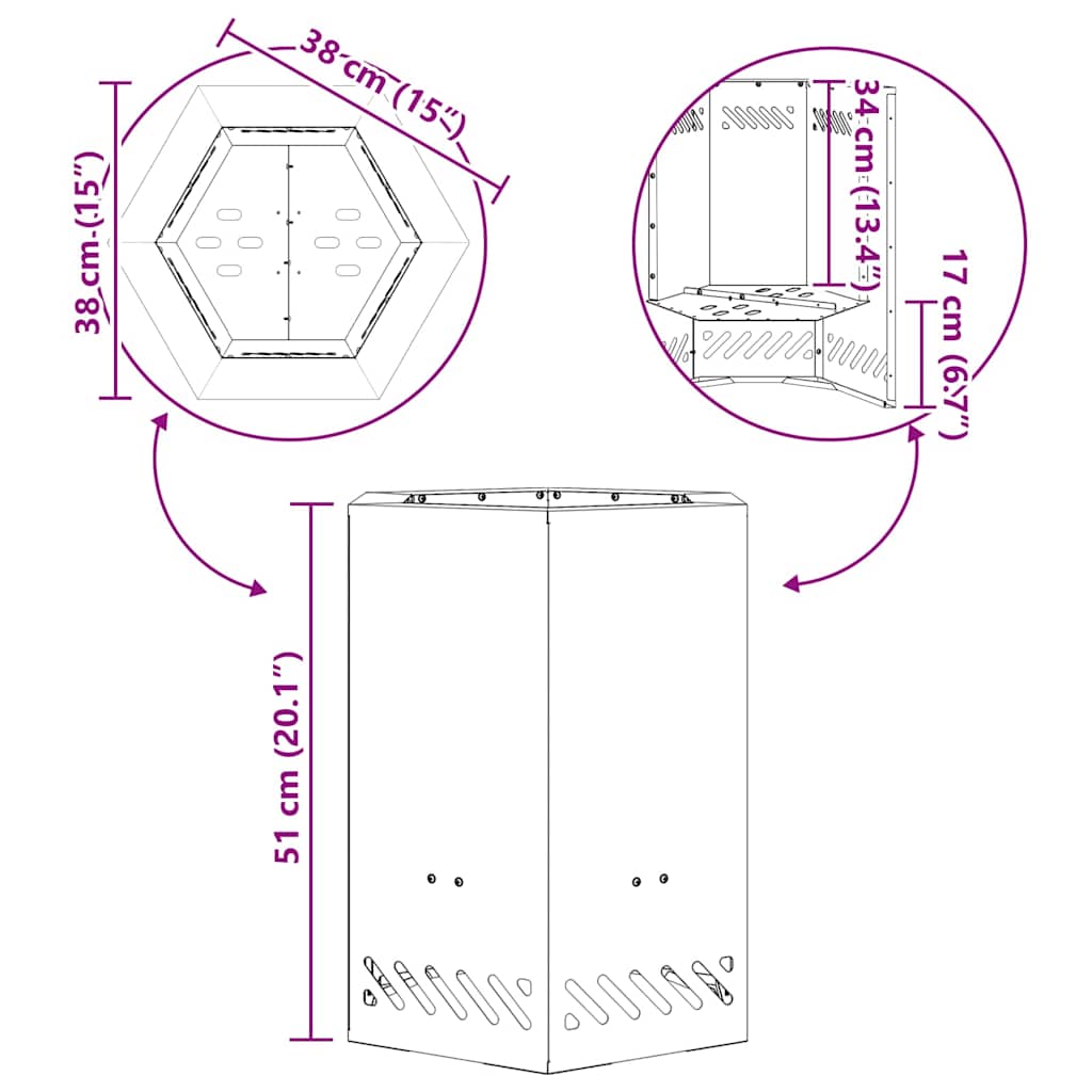 Vuurkorf Zwart Koudgewalst Staal