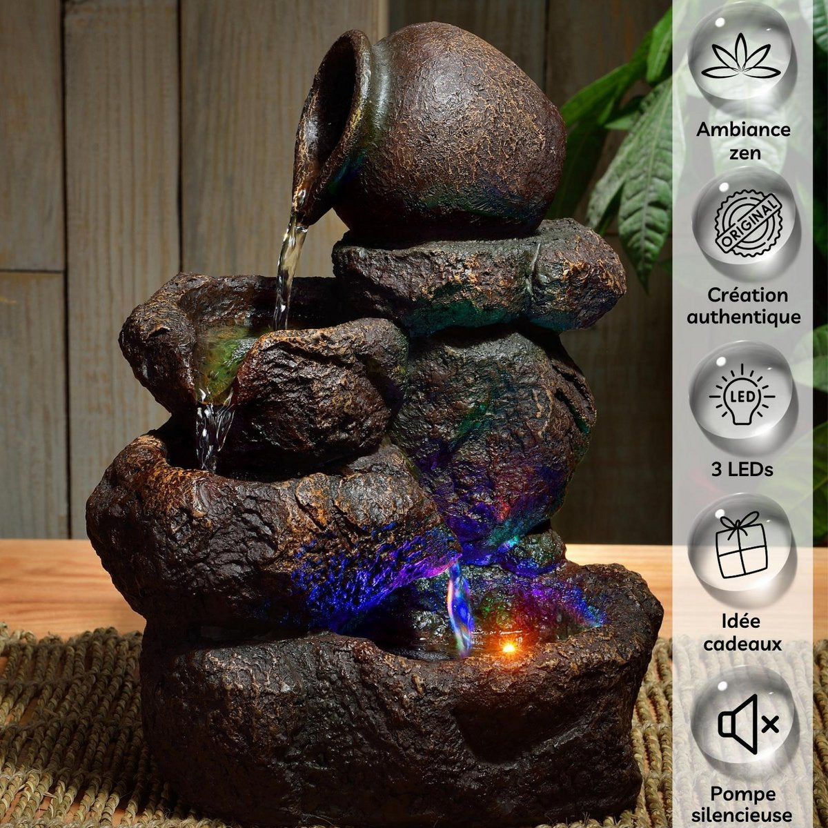 Kamerfontein Natuur Nivello | 31cm | Ledverlichting met kleurvariatie - Cozy Home Store 