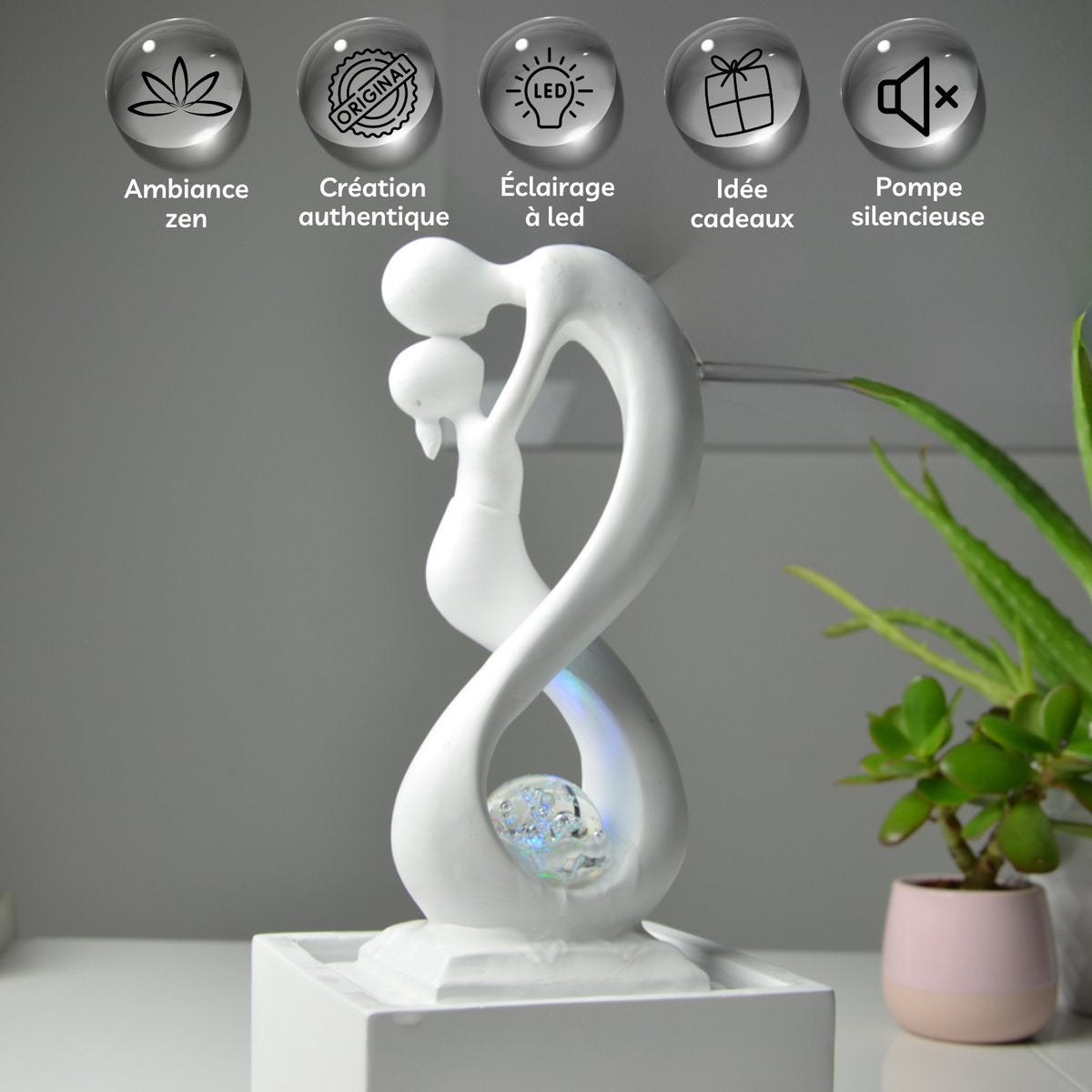 Kamerfontein design met LED verlichting | 32 cm - Cozy Home Store 