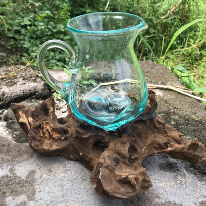 Gesmolten Glas op Houten Stronk - Water/Wijn Kan - Cozy Home Store 