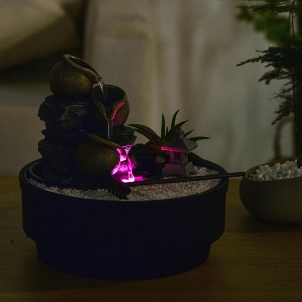 Kamerfontein Zen Garden | 21 cm | Kleurrijke LED-verlichting - Cozy Home Store 