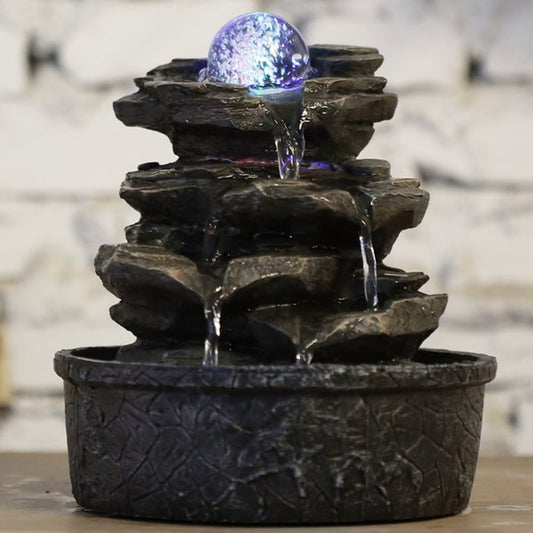 Binnenfontein met LED verlichting - LITTLE ROCK - 25 cm - Cozy Home Store 