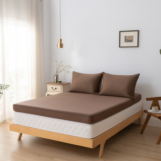 Topper Hoeslaken 140X200 - Coffee Brown - Premium