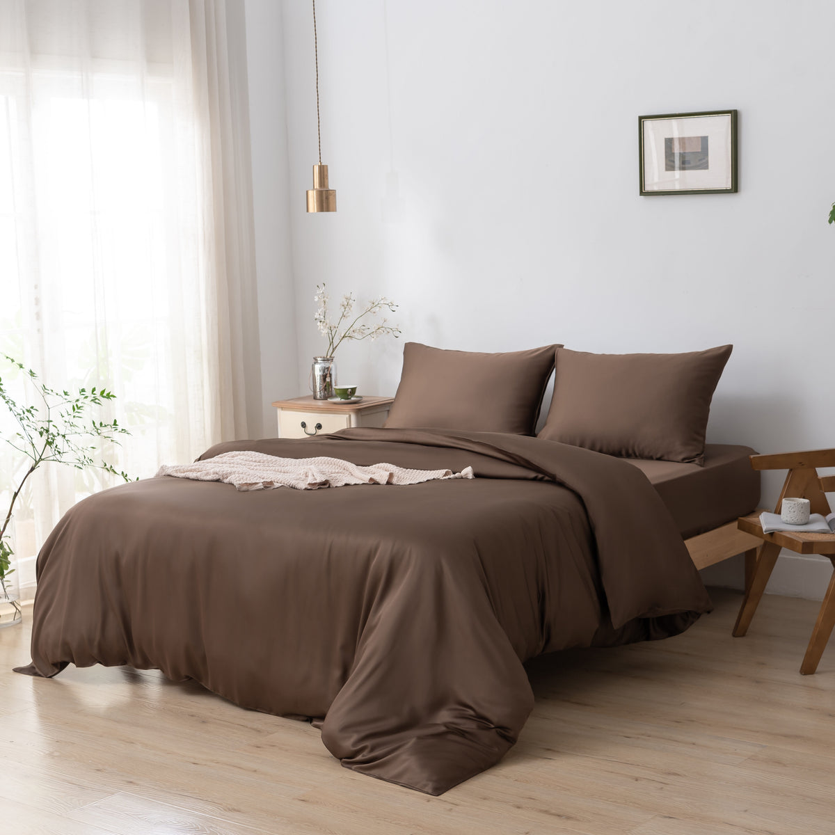 Beddengoedset 1-Persoons Xl - Coffee Brown