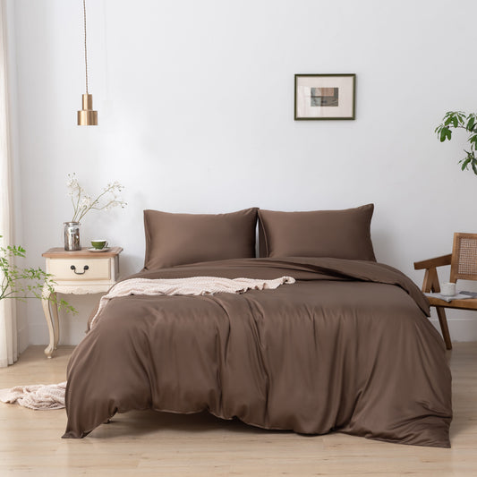 Beddengoedset 1-Persoons - Coffee Brown
