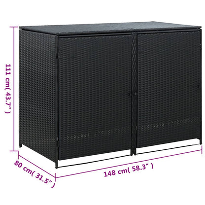 Containerberging Dubbel 148X77X111 Cm Poly Rattan (2 Kleuren) - Cozy Home Store 